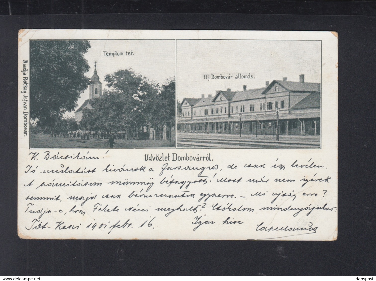 Hungary PPC Dombóvár 1901 Railroad Station - Hungary