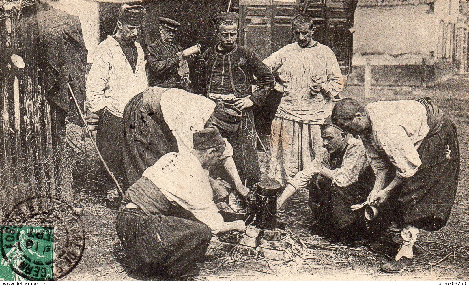 CP-  Manoeuvres Du Bourbonnais 1909-   Les Zouaves Au Cantonnement- - Manoeuvres