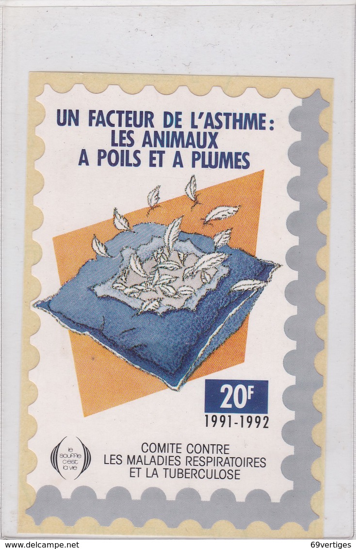 Comité Contre Les Maladies Respiratoires Et La Tuberculose, Un Facteur De L'asthme, Grande Vignette 1991-92 - Non Classificati