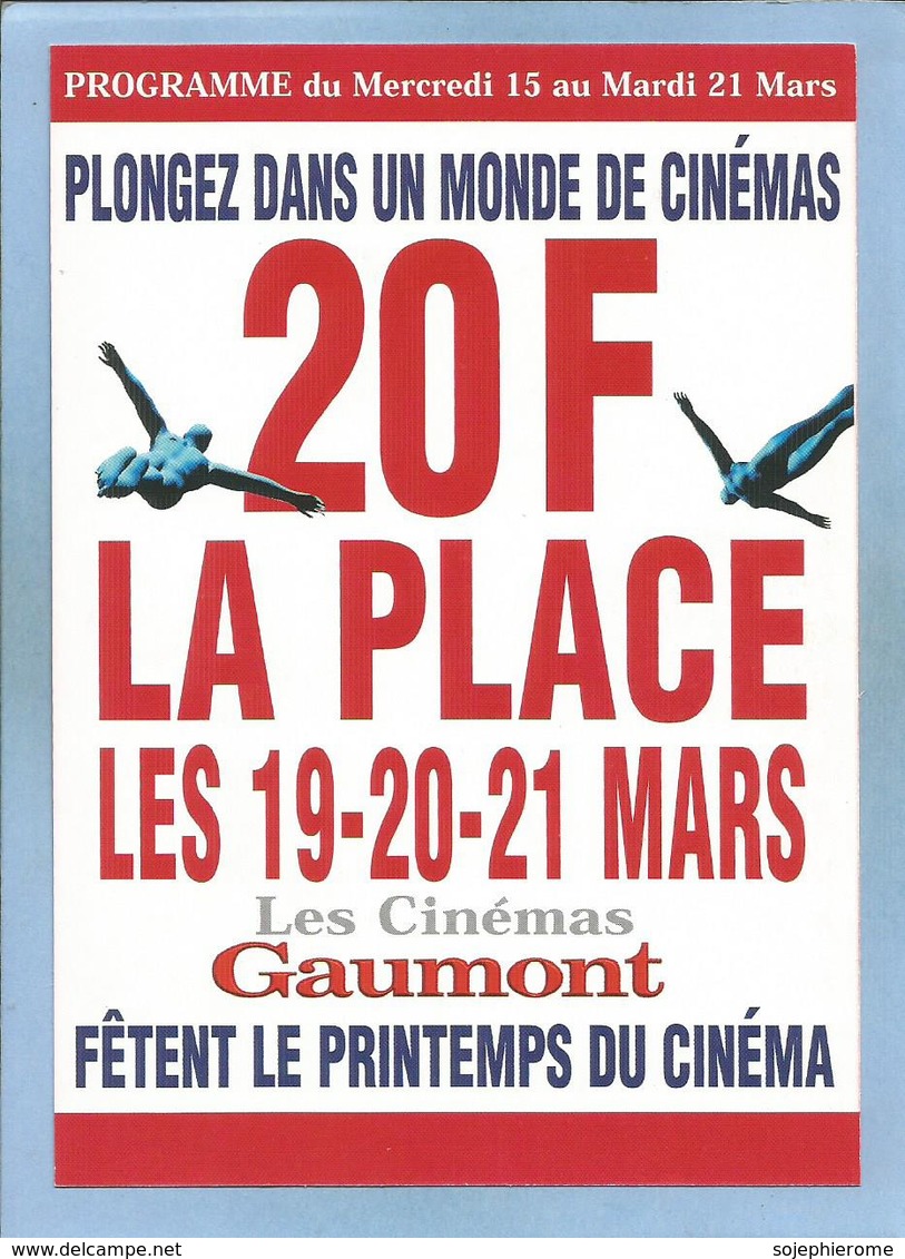 Publicité Format CPM "plongeon Dans Un Monde De Cinémas" (Gaumont - Amiens) - Natación