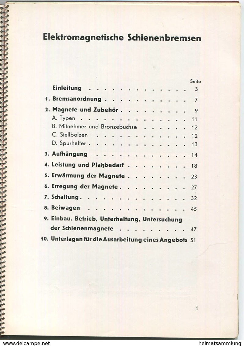 Elektromagnetische Schienenbremsen - Bauart Jores-Müller - M. Jores M. Müller Technisches Büro Berlin Neue Bahnhofstraße - Transport