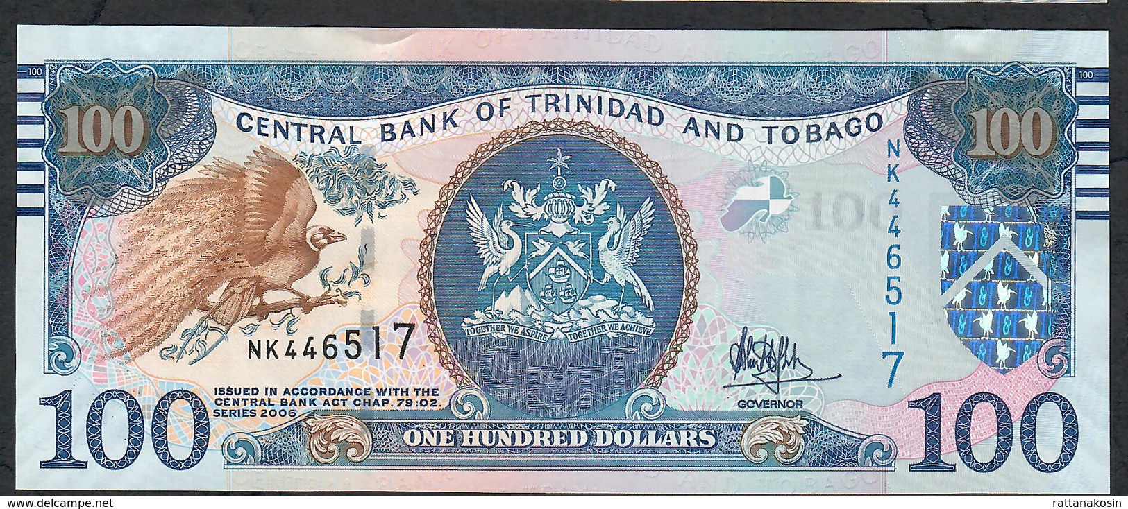 TRINIDAD AND TOBAGO  P51b 100  DOLLARS 2006  Issued In  2017  UNC.    UNC. - Trinité & Tobago