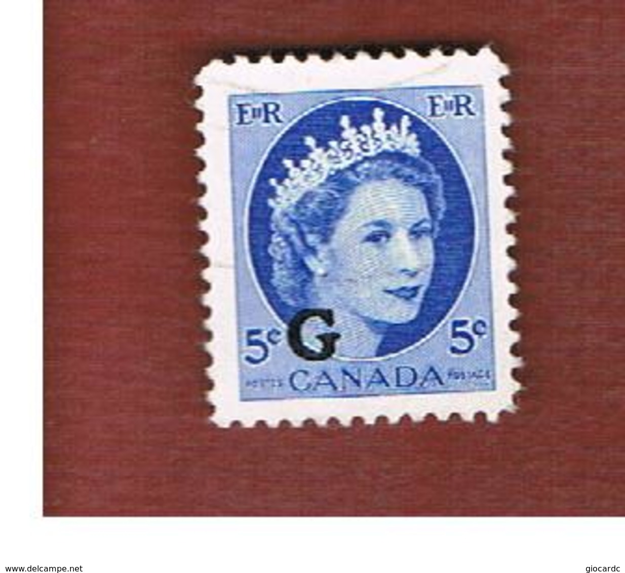 CANADA   -   SG O205  -    1955 OFFICIAL STAMPS: QUEEN ELIZABETH OVERPRINTED WITH G    -  (USED)° - Aufdrucksausgaben