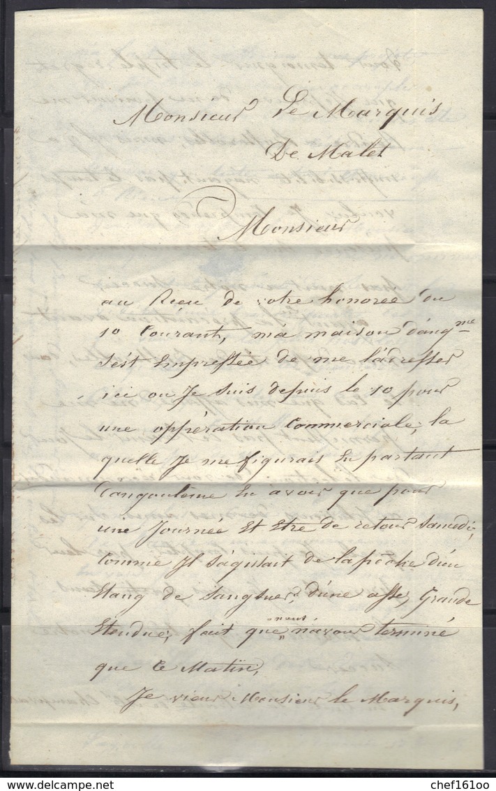 Baignes-Ste-Radegonde (Charente) : Lac Pour Le Marquis De Mallet, Boîte Rurale D = La Grolle (dans Le Texte), 1858. - 1849-1876: Période Classique