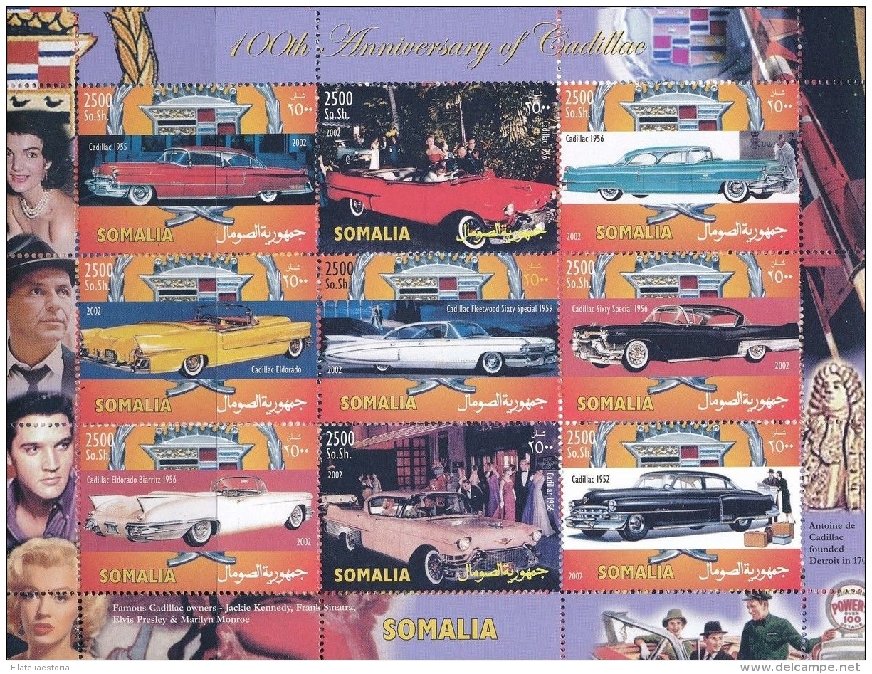 Somalie 2002 - MNH ** - Voitures - Cadillac - Bloc (som014) - Somalie (1960-...)