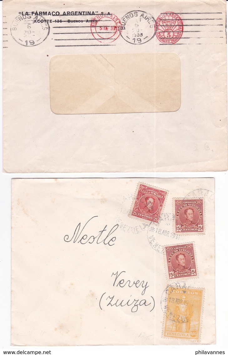 LOT DE 5  LETTRES, DeBOLIVIE ARGENTINE,VENEZUELA ,   ( L0818/51) - America (Other)