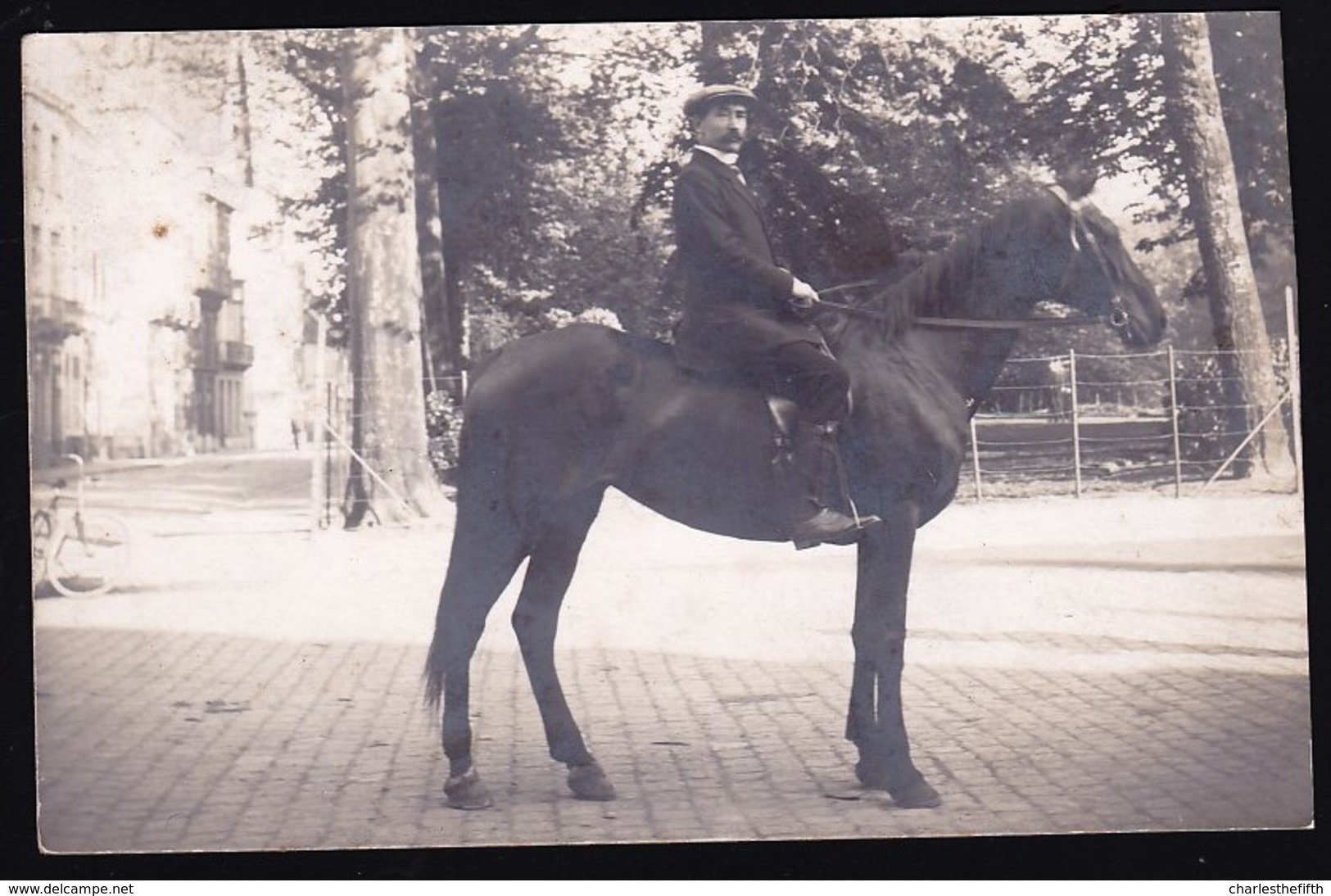 Vers 1910 BRUGES ( Astridpark )  -- Carte Photo CAVALIER ET SON CHEVAL - PAARD - HORSE - PFERD - CAVALLO - Old (before 1900)