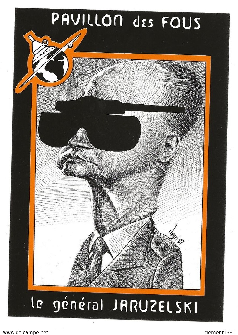 Illustrateur Bernard Veyri Caricature Et Dedicace Le Général Jaruzelski - Veyri, Bernard