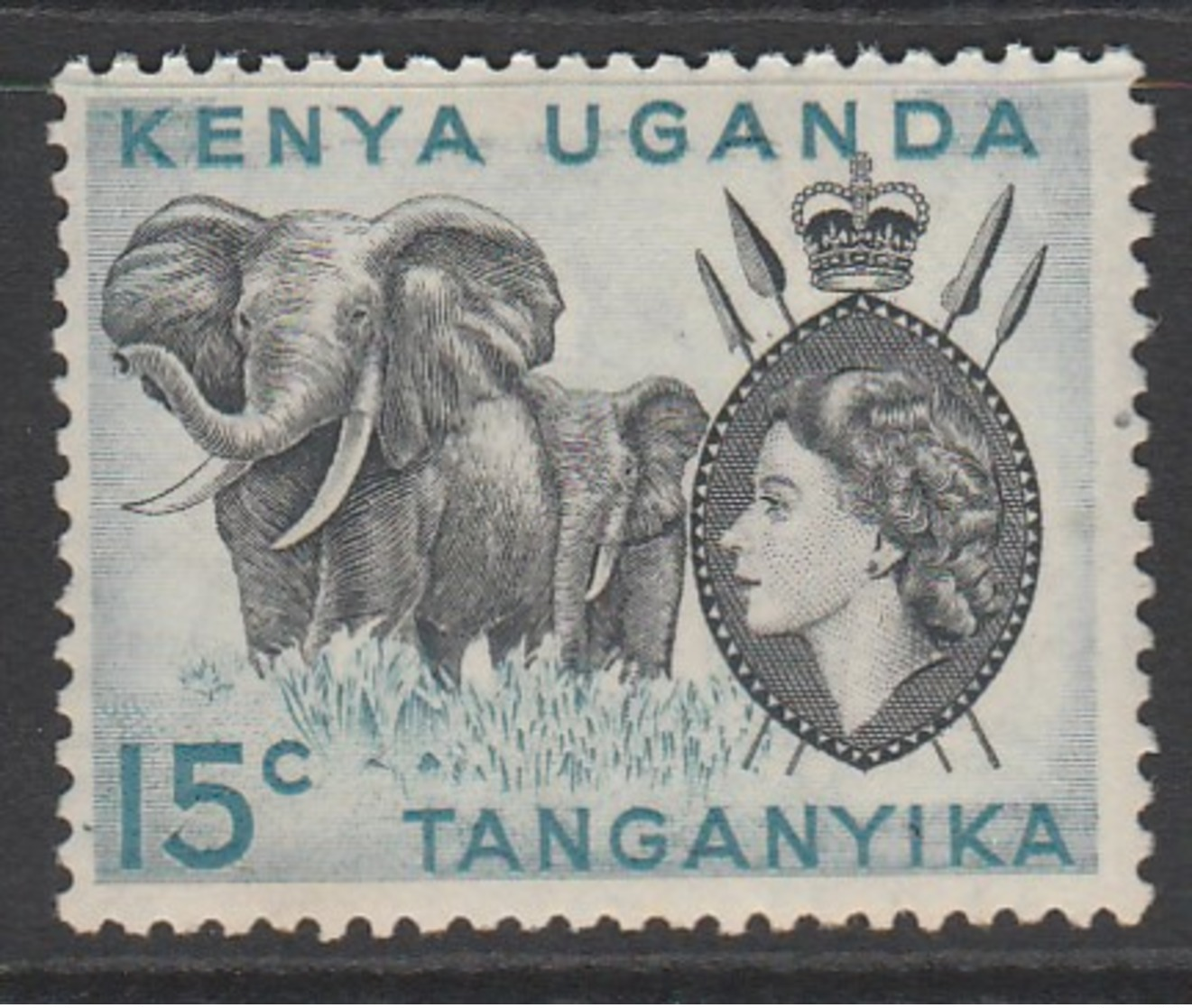 Kenya 1954 Queen Elizabeth II And Landscapes  15c * LMM ( No Dot Under C ) - Kenya, Ouganda & Tanganyika