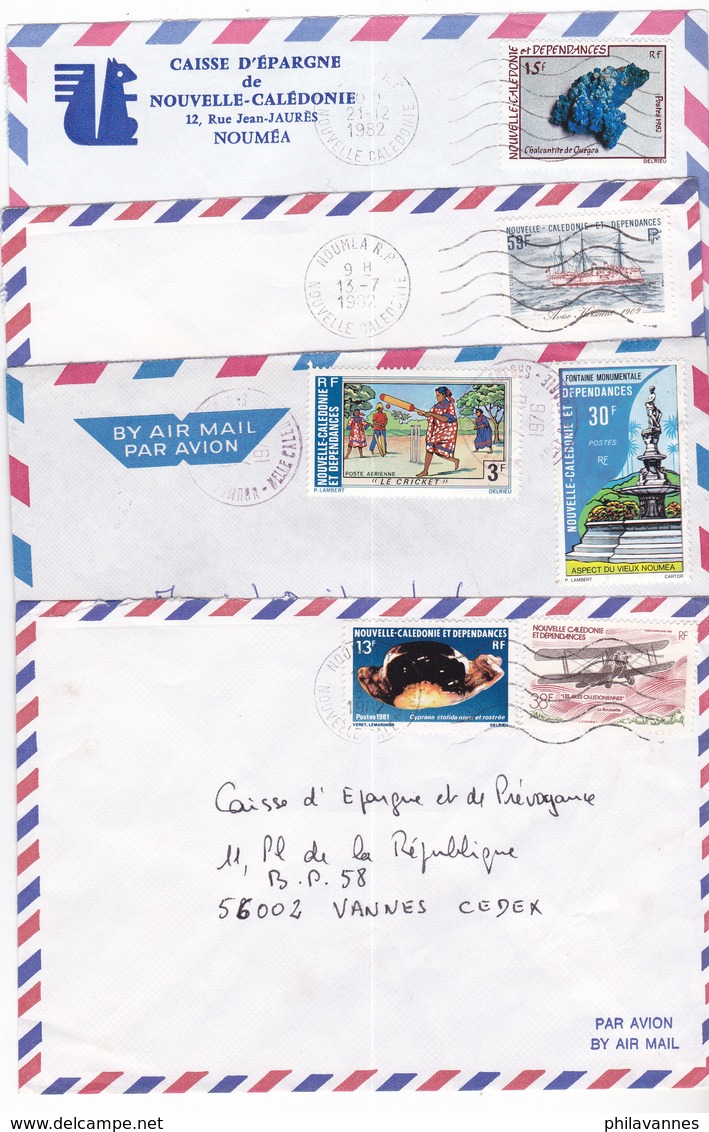 LOT DE 4  LETTRES, De NOUMEA   ,  1976  à 1982 ( L0818/56) - Verzamelingen & Reeksen