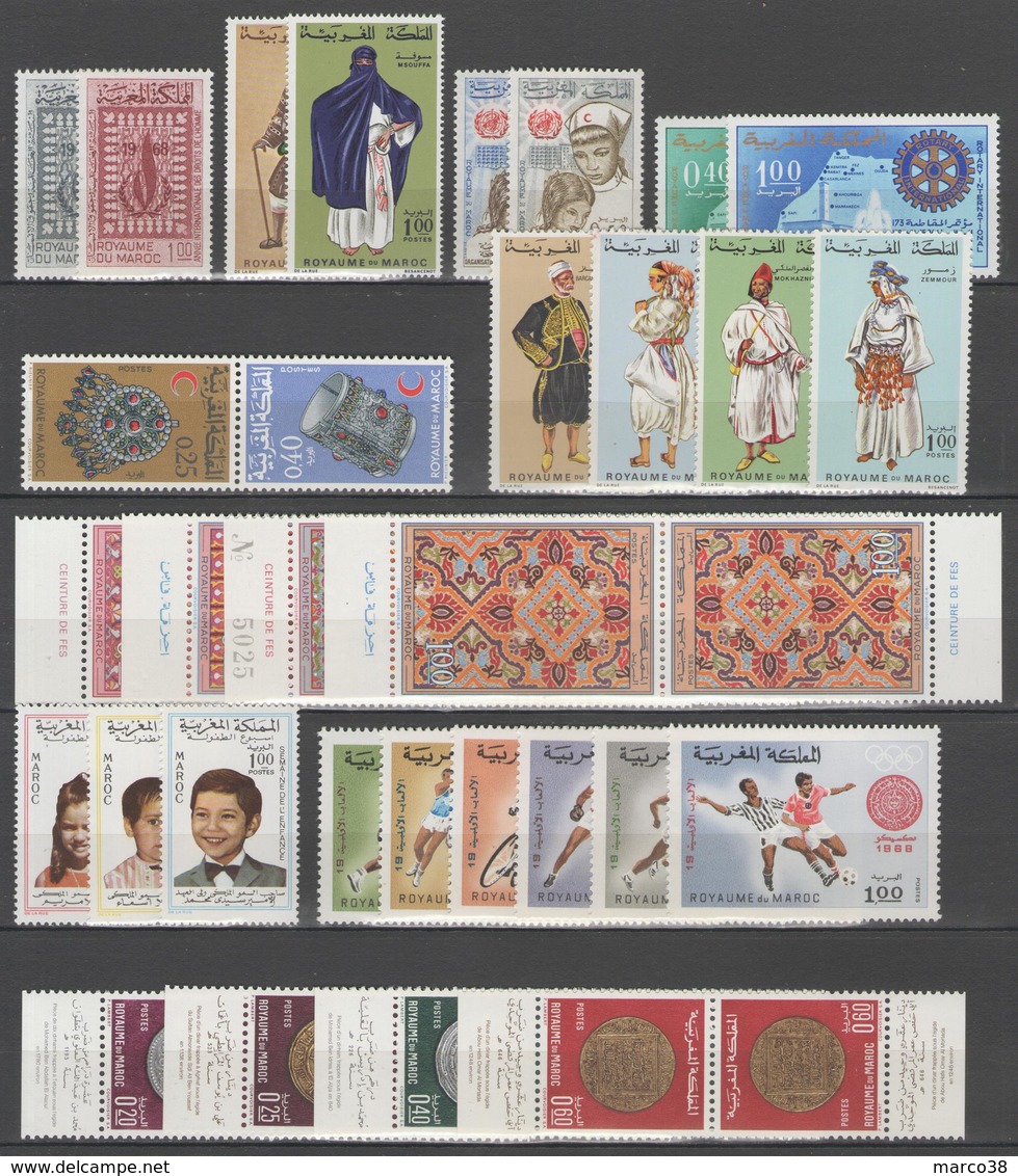 MAROC:  1968 - Collection ** Entre 532/581A       - Cote 91,60€ - - Morocco (1956-...)