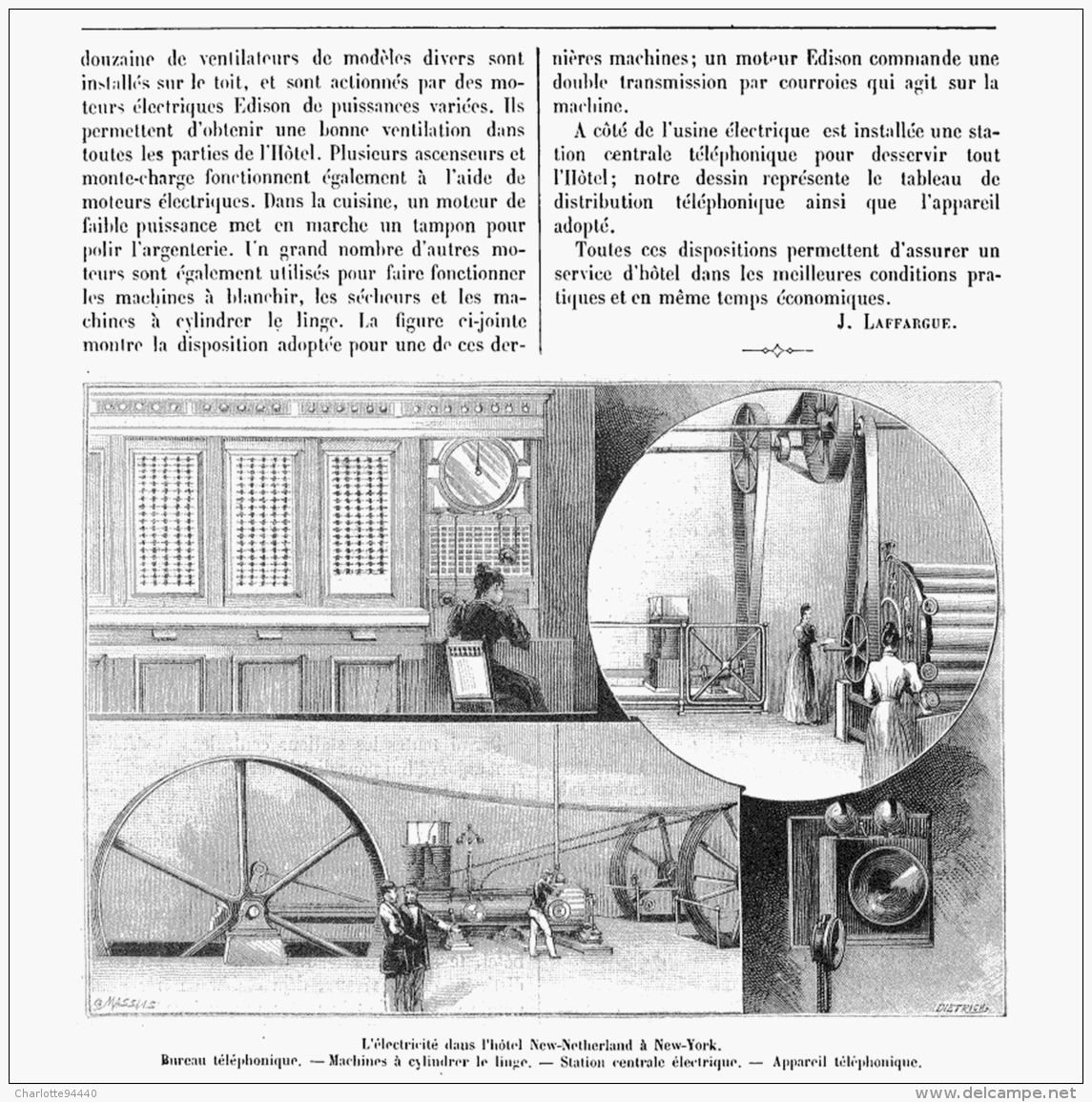 L'ELECTRICITE Dans Les HOTELS MODERNES    1894 - Autres & Non Classés