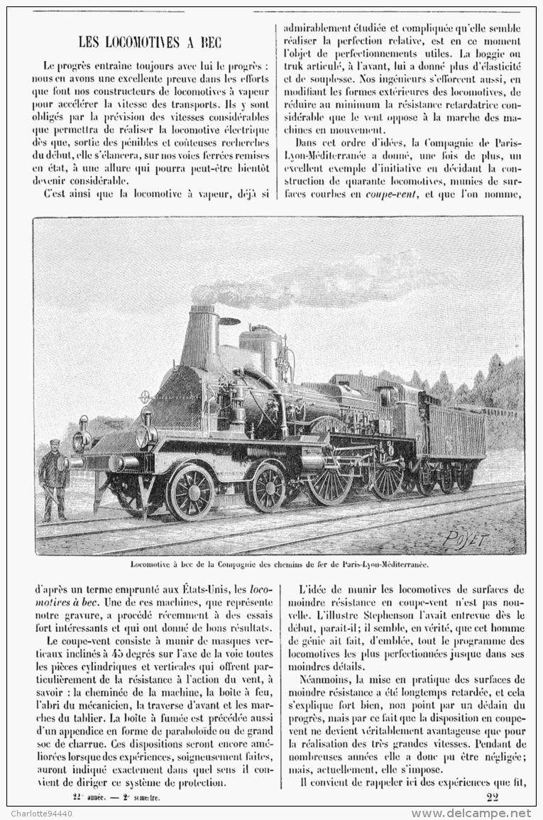 LES LOCOMOTIVES à BEC  1894 - Chemin De Fer