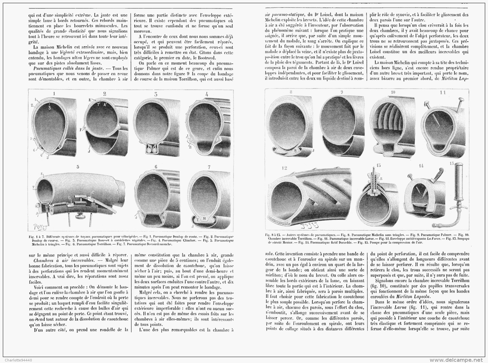 VELOCIPEDIE : BANDAGES PNEUMATIQUE " MICHELIN  "  1894 - Autres & Non Classés