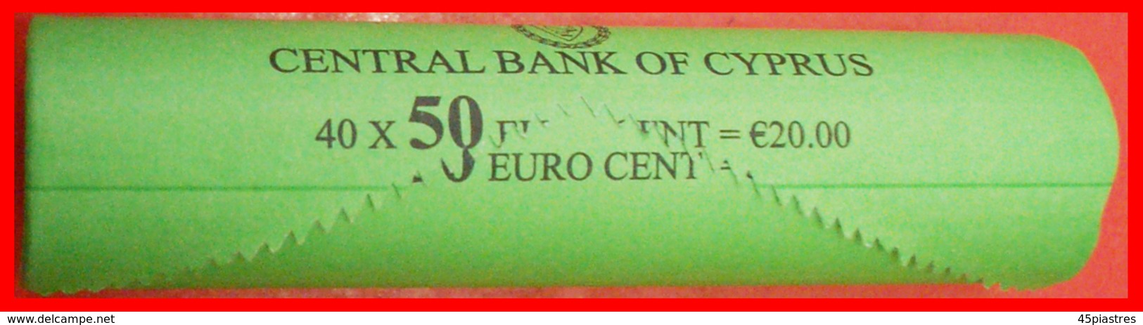 # RIDDLE: CYPRUS ★ 50 CENTS 2008-2018 UNC ROLL RARE! LOW START ★ NO RESERVE! - Rollos