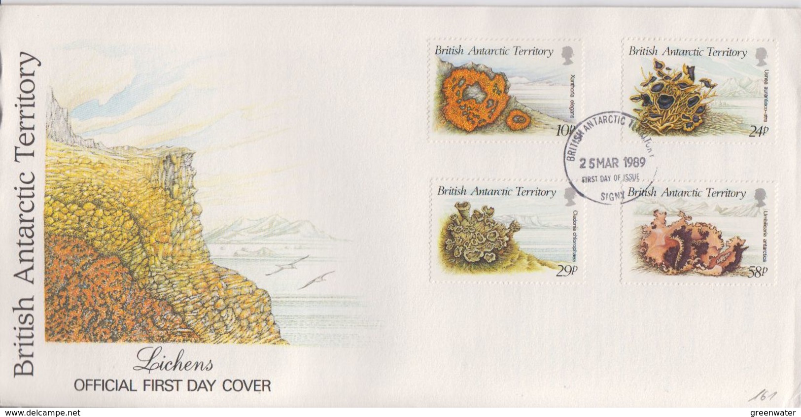 British Antarctic Territory (BAT) 1989 Lichens 4v FDC (F7407) - FDC