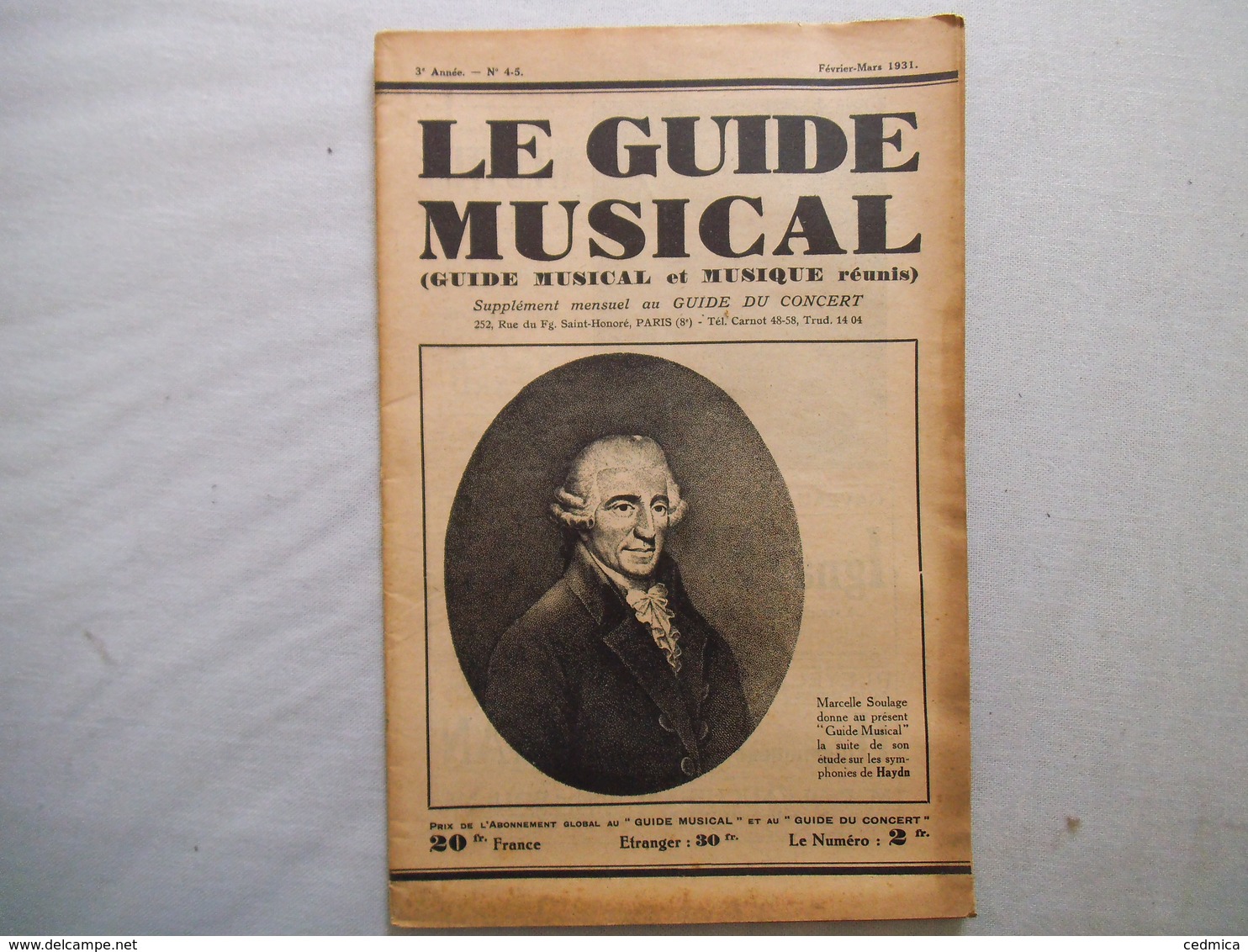 LE GUIDE MUSICAL FEVRIER-MARS 1931 BEVERIDGE WEBSTER,CRITIQUE DE QUELQUES BONS DISQUES,LA VIE MUSICALE A TRAVERS LES LIV - Autres & Non Classés