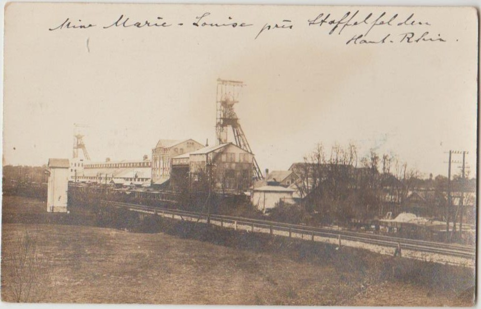 CPA PHOTO 68 WITTELSHEIM Vue De La Mine Marie Louise Et De La Ligne Du Chemin De Fer Rare - Andere & Zonder Classificatie