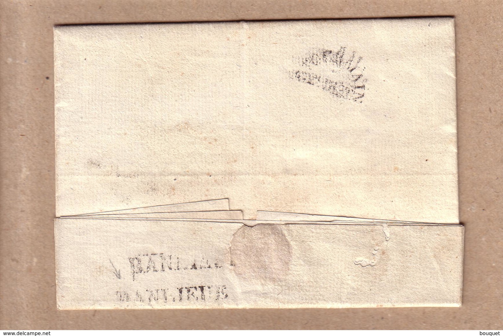 MILITARIA - LETTRE DE CADIX POUR SAINT GERMAIN EN LAYE , MARQUE " ARMEE D'ESPAGNE ( R ) " + 2 AUTRES MARQUES ?? - 1825 - Army Postmarks (before 1900)