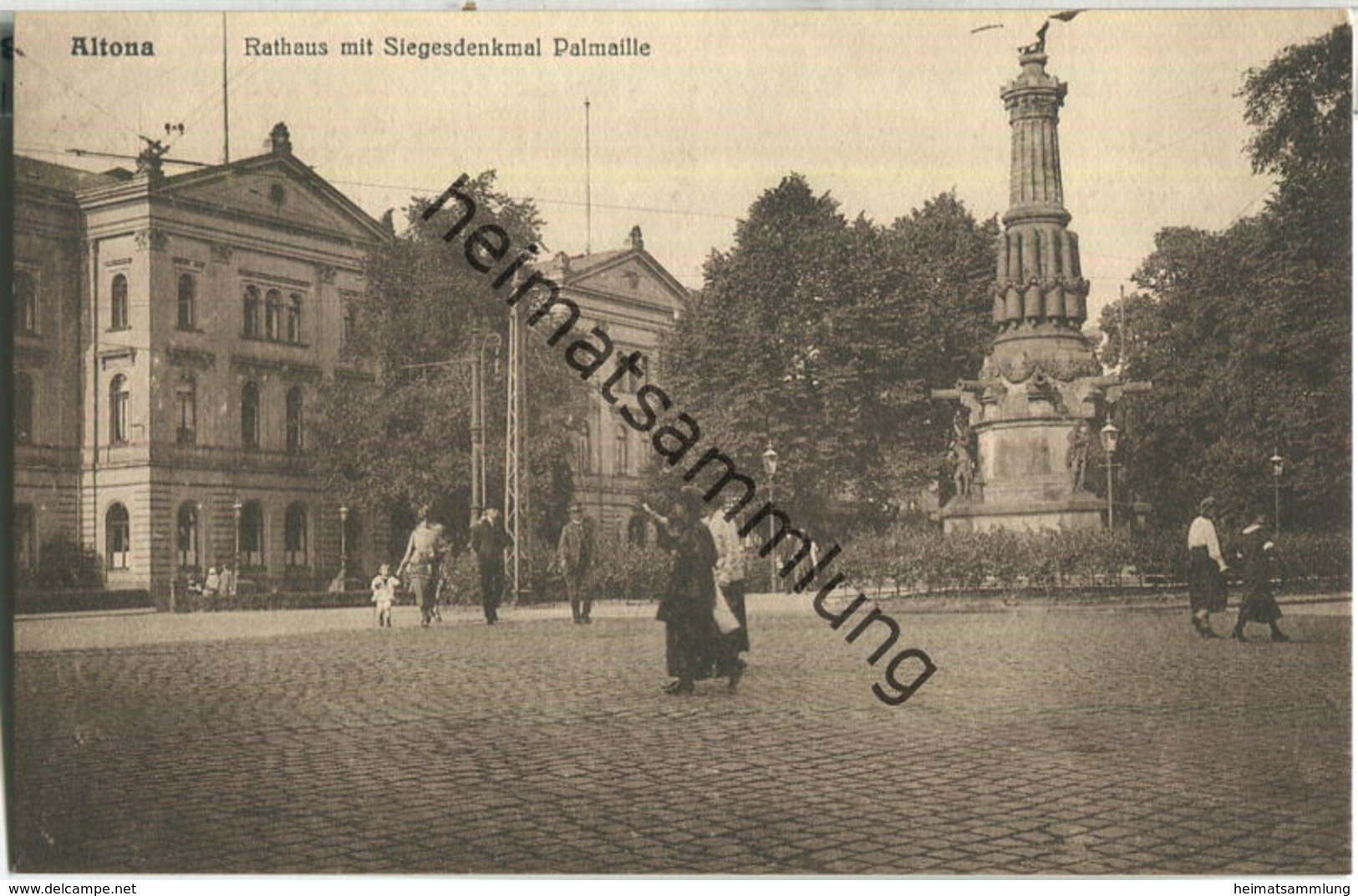 Hamburg-Altona - Rathaus Mit Siegesdenkmal Palmaille 20er Jahre - Verlag Kumm Gebr. Hamburg - Altona