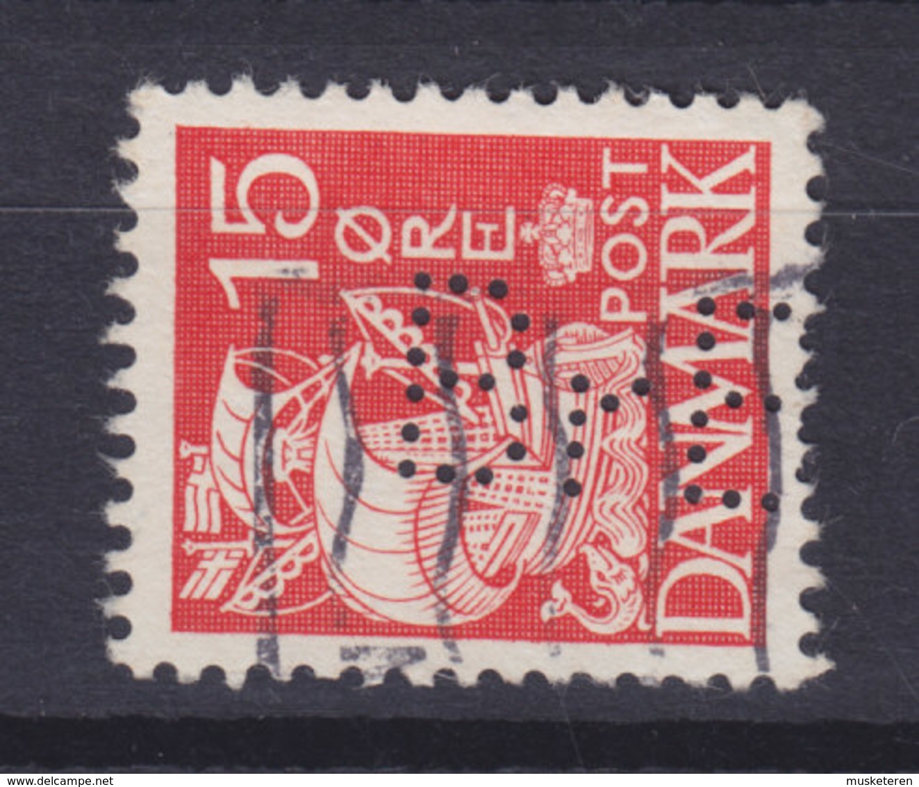 Denmark Perfin Perforé Lochung (B42) 'BrBx' Brdr. Bendix, København Partial Perfin !! Karavelle (2 Scans) - Abarten Und Kuriositäten