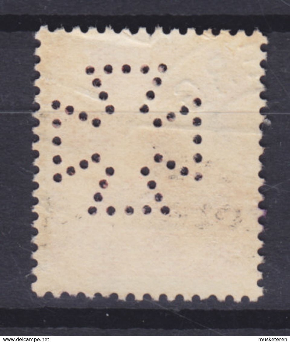 Denmark Perfin Perforé Lochung (Fig13b) 'Maltese Cross' Det Forenede Dampskibselskab (Broker), Esbjerg (2 Scans) - Abarten Und Kuriositäten
