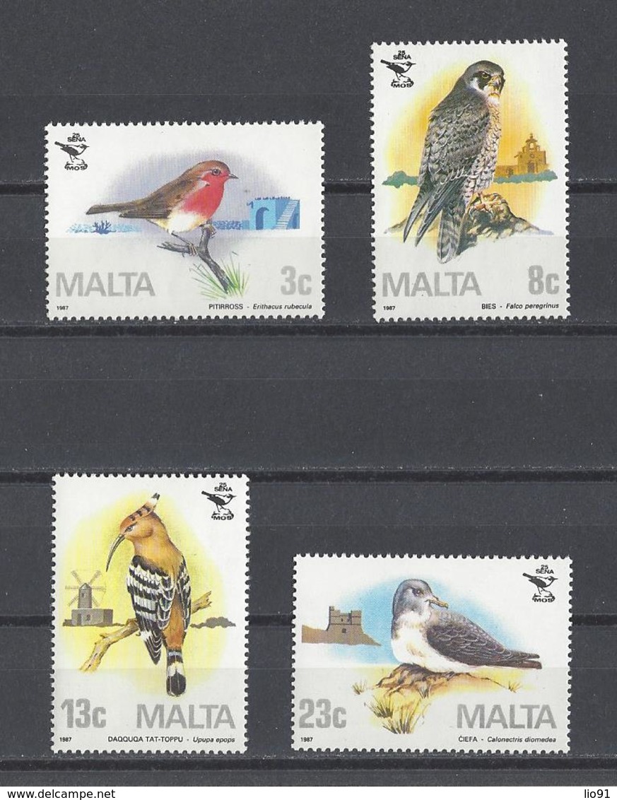 MALTE. YT 743/746 Neuf **  25e Anniversaire De La Société Ornithologique Maltaise. Oiseaux  1987 - Malta