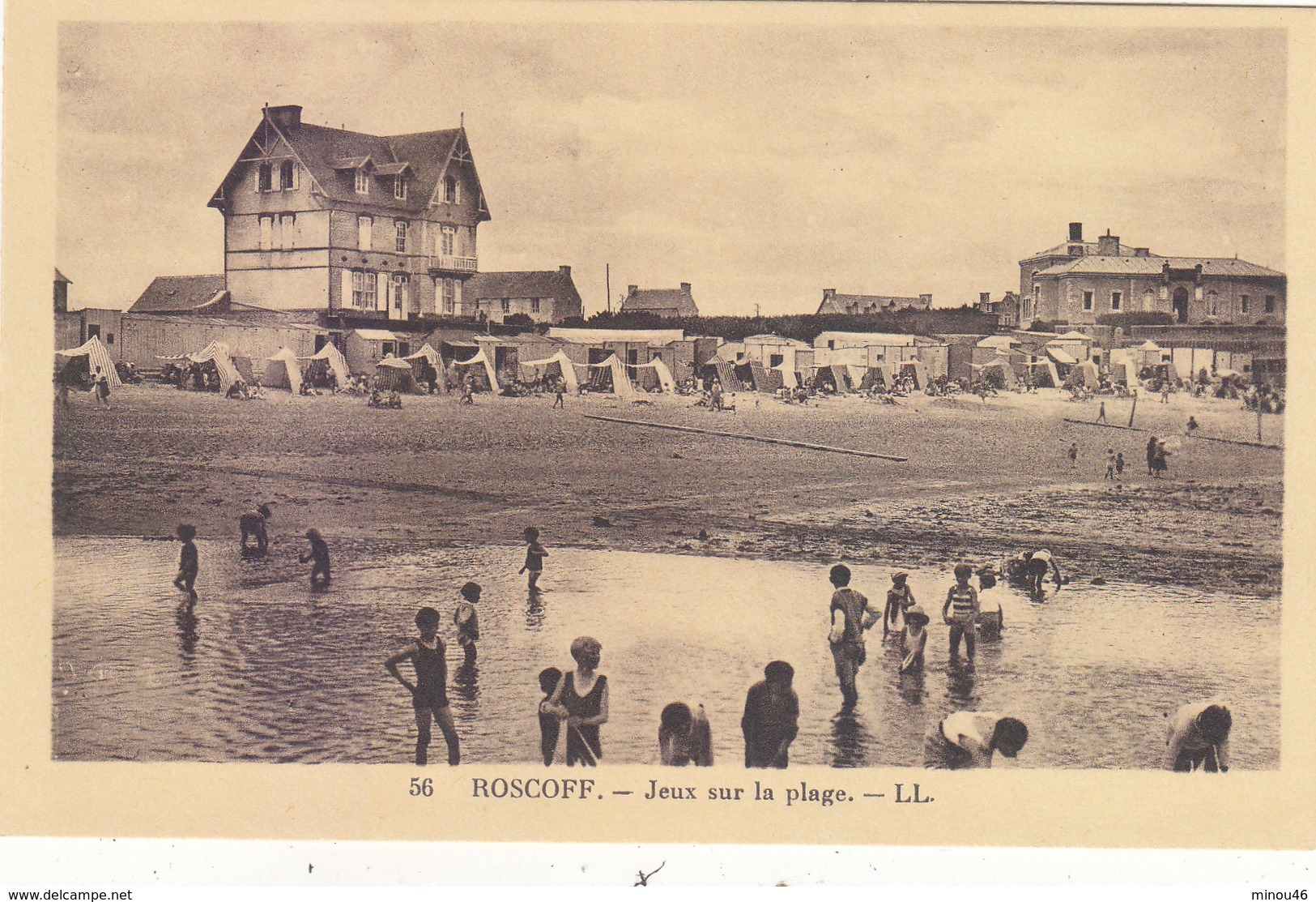 ROSCOFF : CPA BISTRE.ANNEES 40..JEUX SUR LA PLAGE.ANIMEE.N.CIRCULEE.T.B.ETAT.PETIT ¨PRIX.COMPAREZ!!! - Roscoff