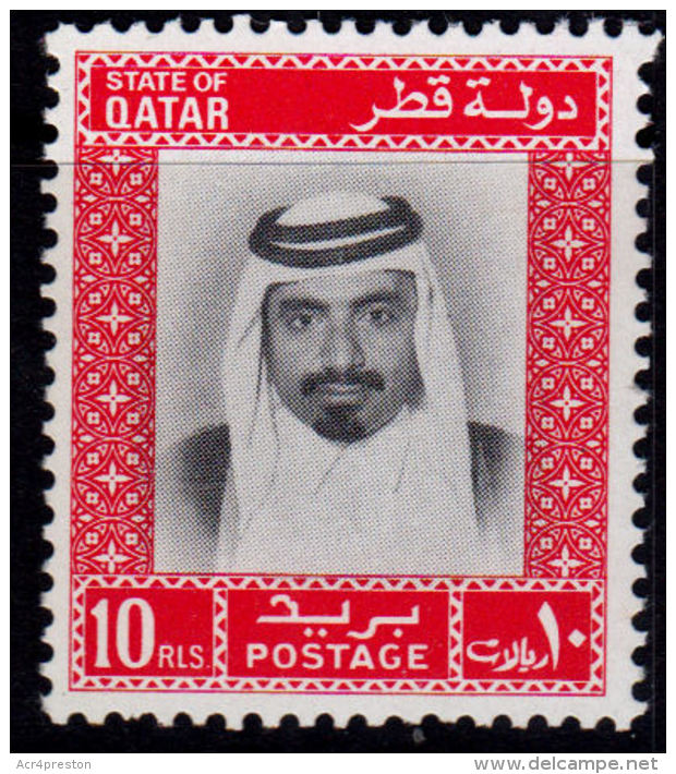 J0088 QATAR 1972, SG 410  10r  Sheikh Khalifa,  MNH - Qatar