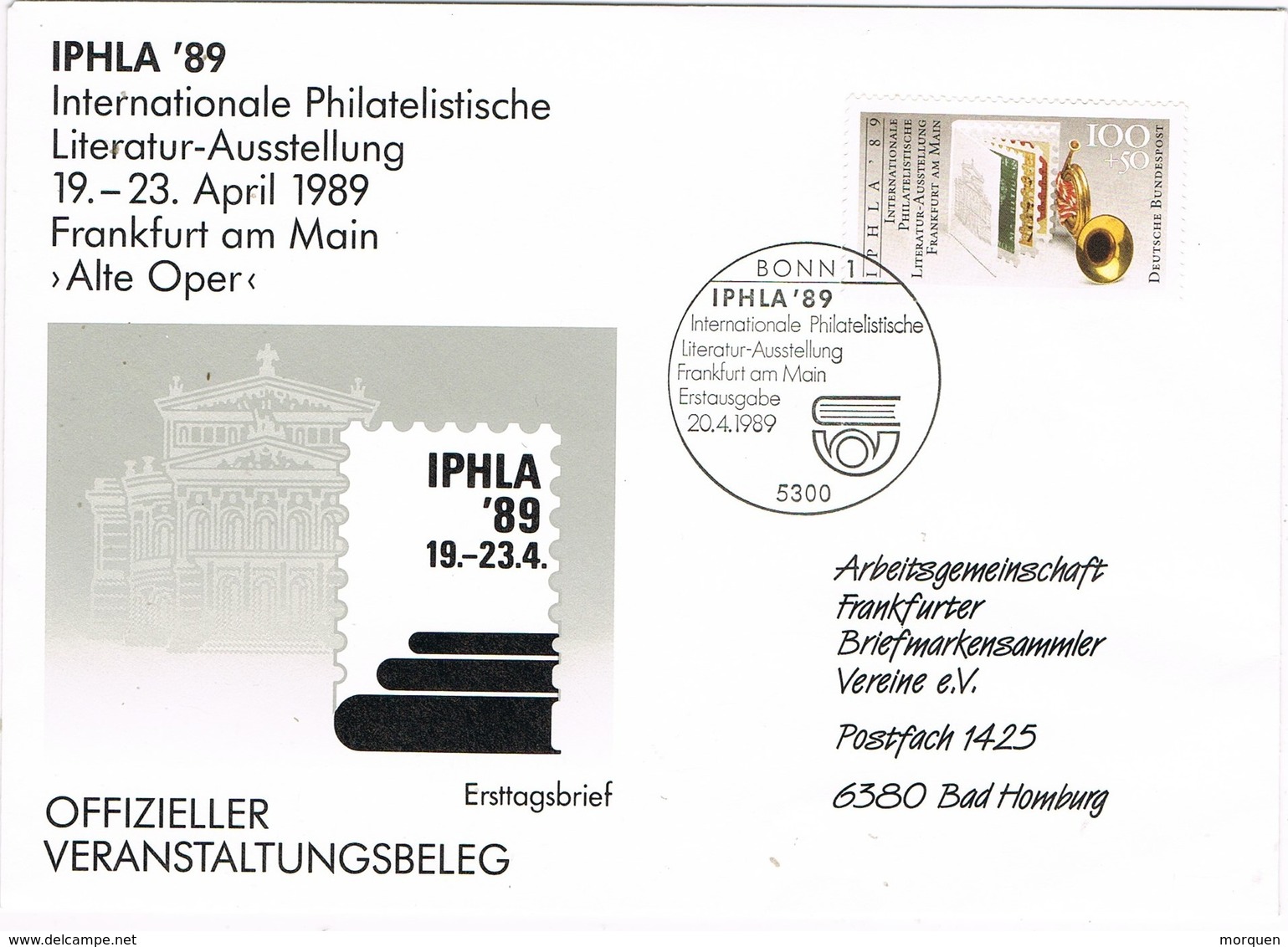 29709. Carta BONN (Alemania Federal) 1989. Expo Philatelische IPHLA 89 - Cartas & Documentos