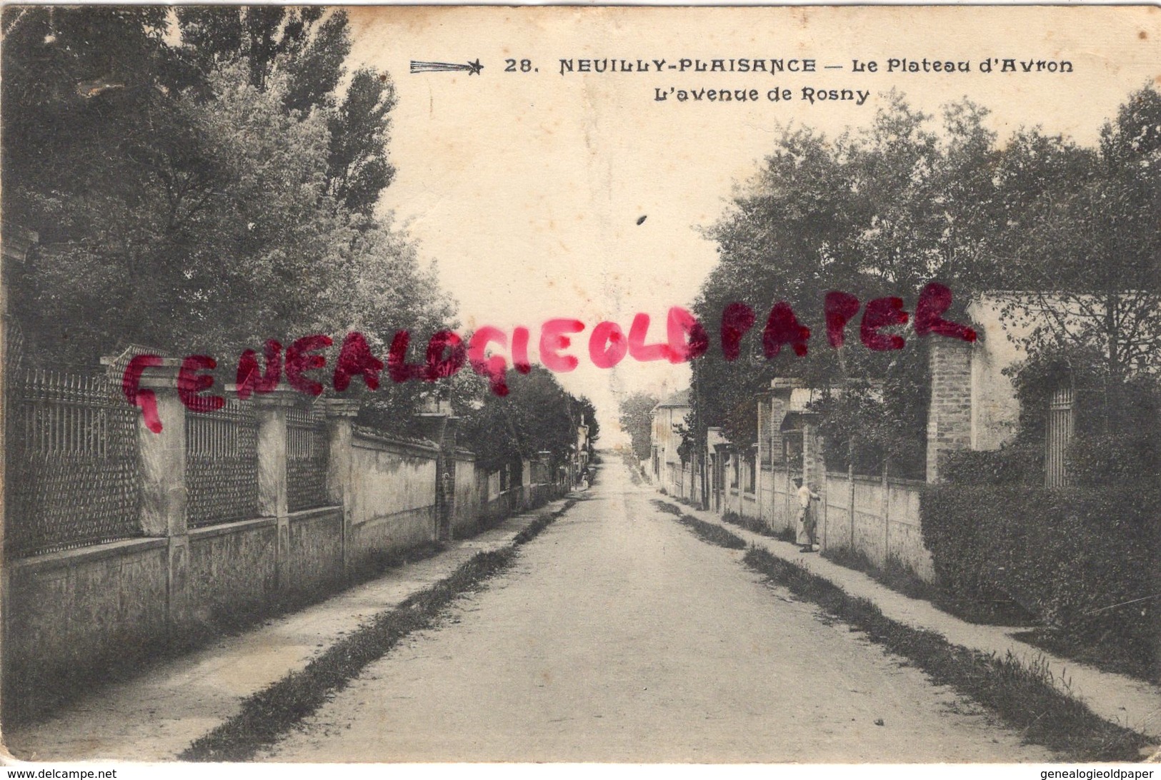 93 - NEUILLY PLAISANCE- LE PLATEAU D' AVRON- L' AVENUE DE ROSNY -1911 - Neuilly Plaisance