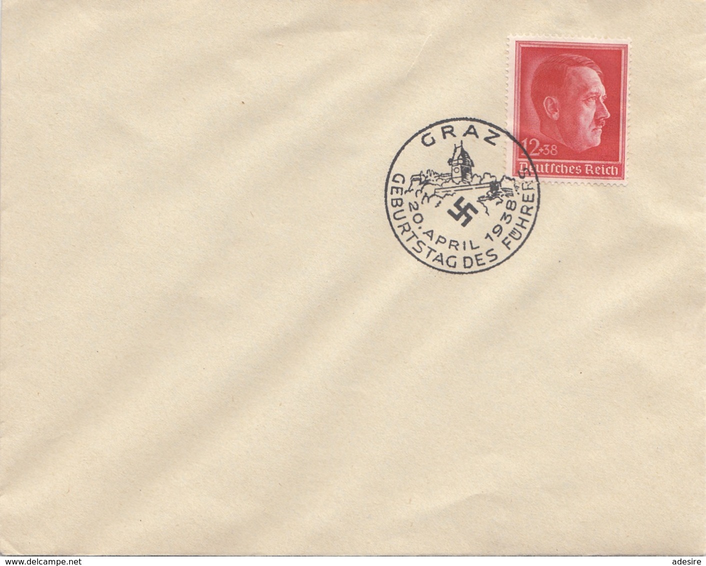 DEUTSCHES REICH 1938 - 12+38 Pfg + Sonderstempel Brief - Briefe U. Dokumente