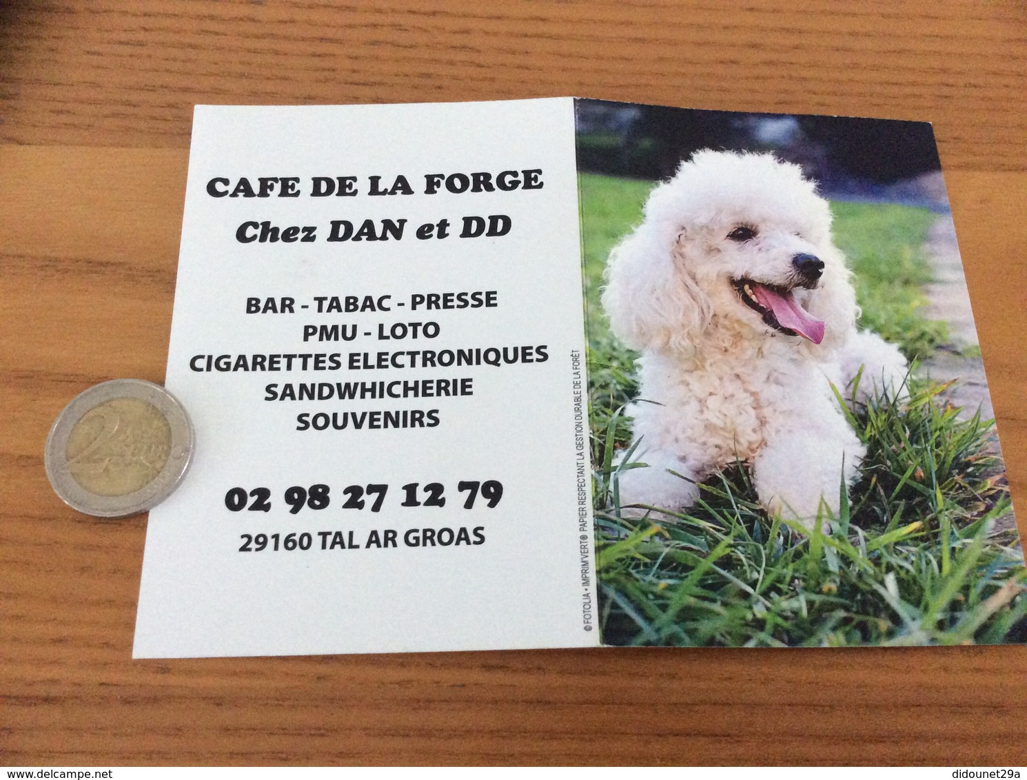 Calendrier 2017 "CAFÉ DE LA FORGE - Chez DAN Et DD - TAL AR GROAS (29) / Caniche (chien)" - Small : 2001-...