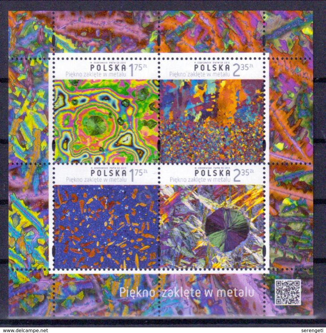 Polen Block 'Schönheit Der Metalle' / Poland M/s 'Beauty Of Metals' **/MNH 2015 - Mineralien