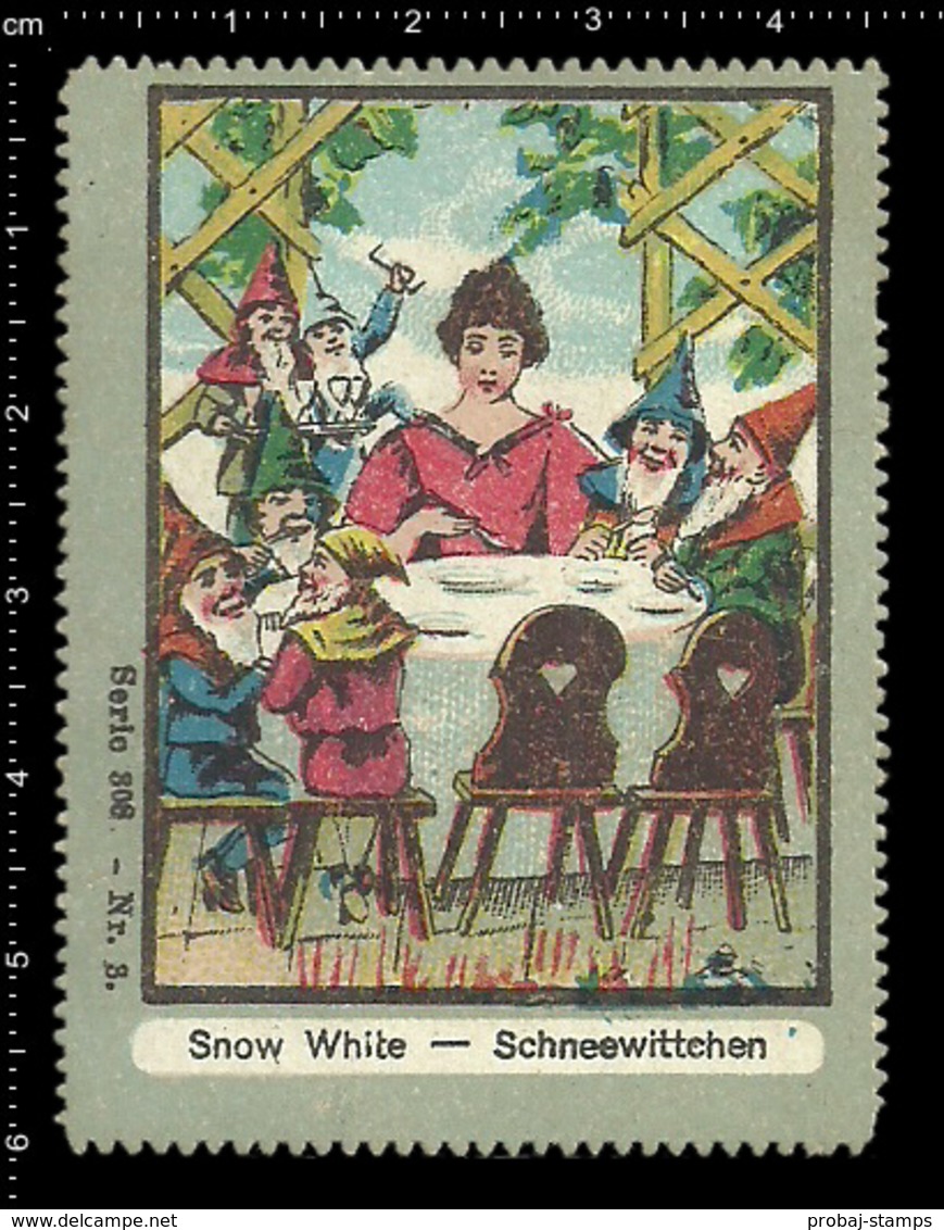 German Poster Stamp, Stamps, Reklamemarke, Cinderellas, Fairy Tale, Märchen, Brothers Grimm, Snow White, Schneewittchen - Fairy Tales, Popular Stories & Legends