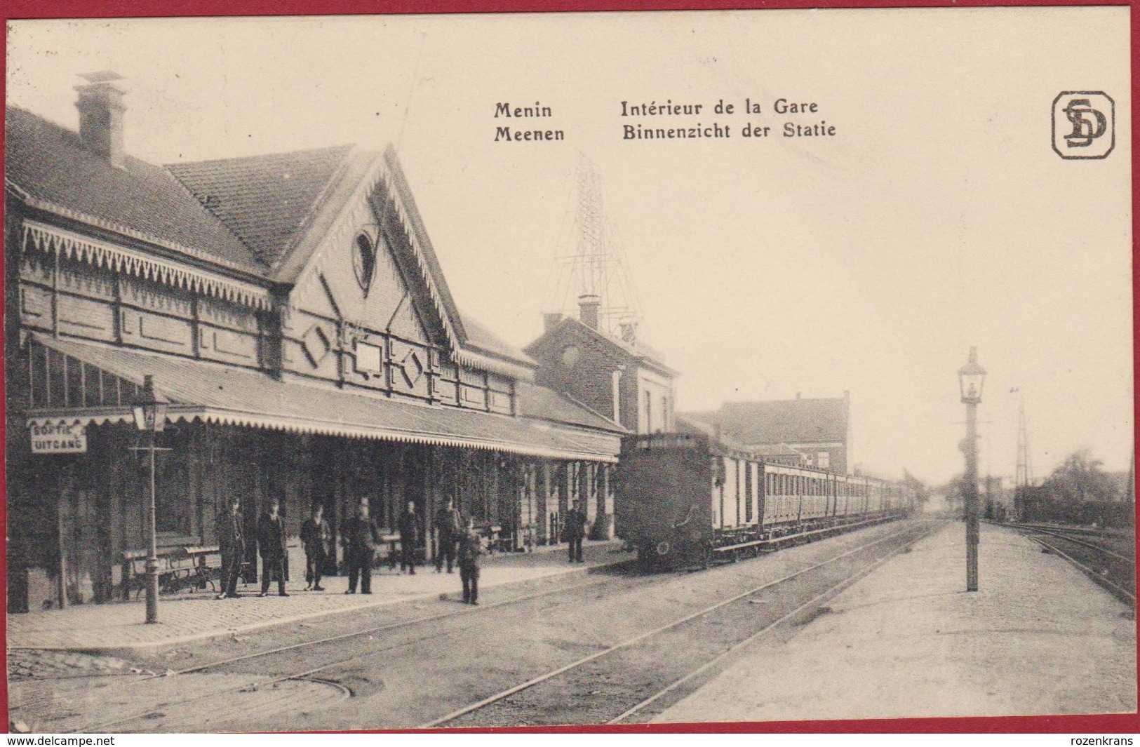 1916 WW1 WWI Feldpost Menen Menin Interieur De La Gare Binnzicht Der Statie Station Geanimeerd (In Very Good Condition) - Menen