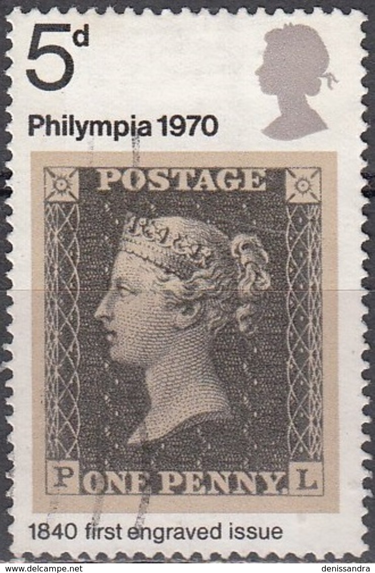 Great Britain 1970 Michel 555 O Cote (2008) 0.10 Euro Exposition Philympia Timbre Sur Timbre - Oblitérés