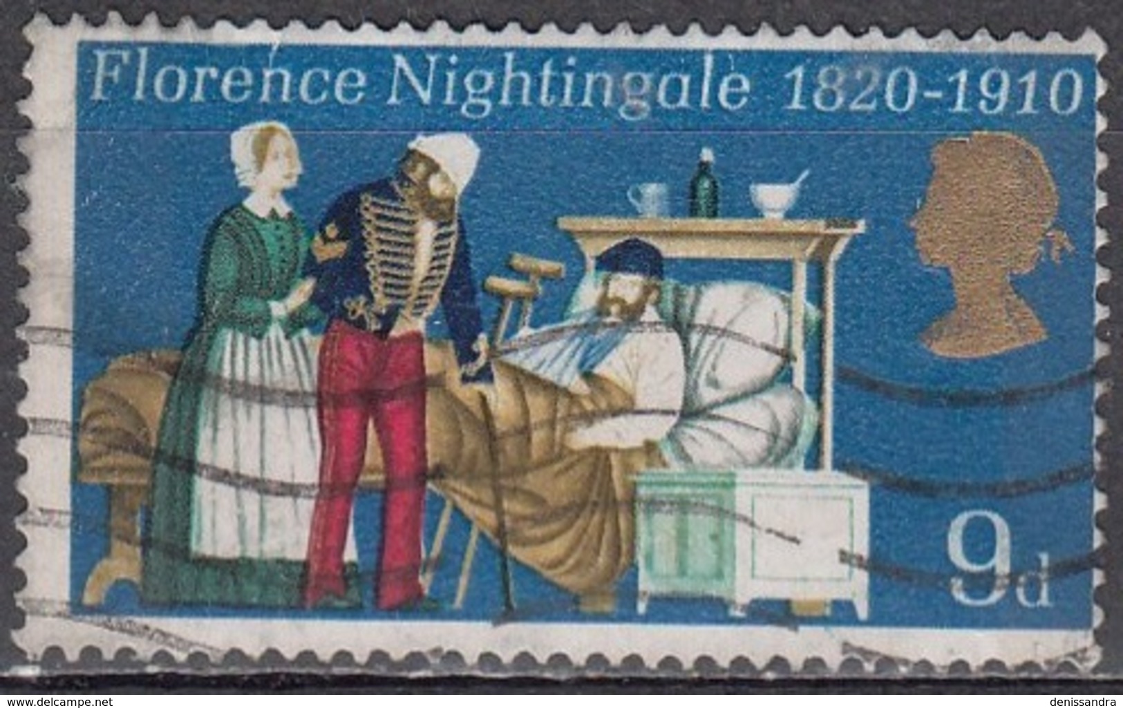 Great Britain 1970 Michel 540 O Cote (2008) 0.10 Euro Florence Nightingale Dans L'hôpital Scutari - Oblitérés