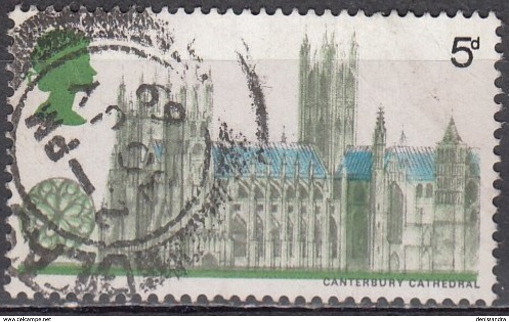 Great Britain 1969 Michel 519 O Cote (2008) 0.10 Euro Edinburgh Cathédrale Cachet Rond - Oblitérés