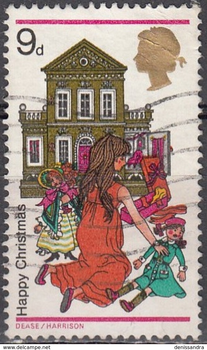 Great Britain 1968 Michel 494 O Cote (2008) 0.20 Euro Noël Fille Avec Maison De Poupées - Oblitérés