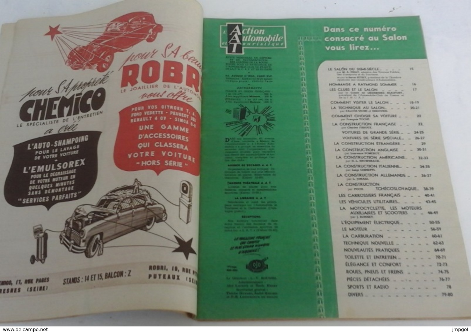 Action Automobile Octobre 1950 Spécial Salon Auto Delage Delahaye Gregoire Renault 4 CV Citroën 2 CV Simca Sport - Auto/Moto