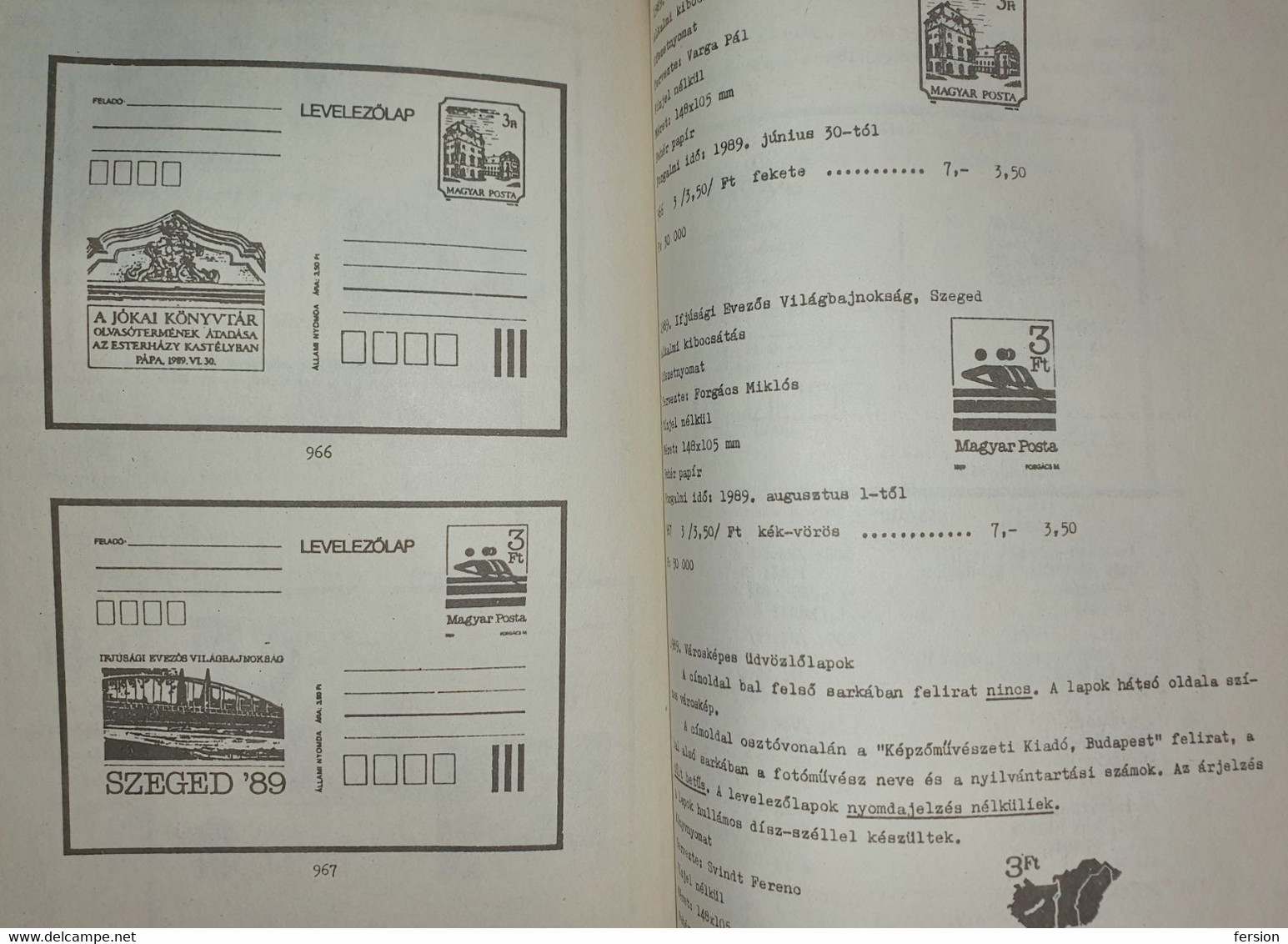 POSTAL STATIONERY catalogue katalog Hungary Hongrie Hongarije NO 3 - 1990 - number of copies 450!!!