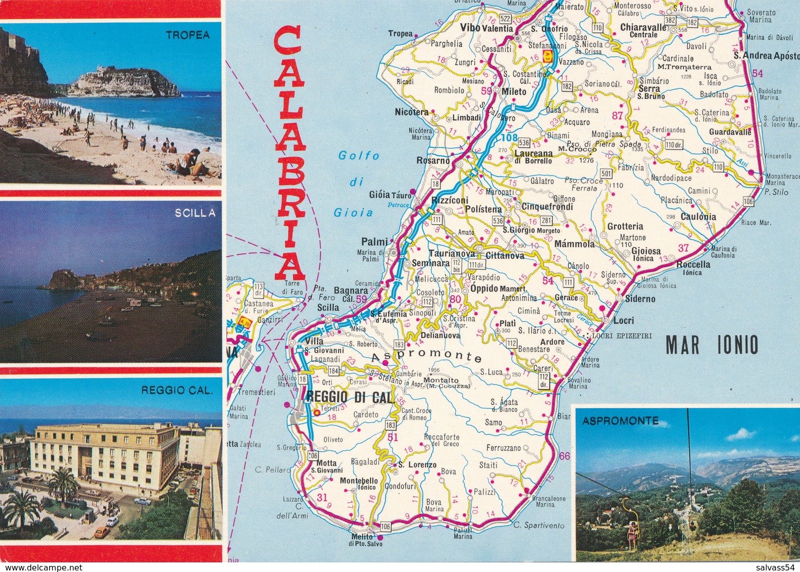 Carte Géographique - PAYS : Italie - Calabria - Calabre - Cartes Géographiques