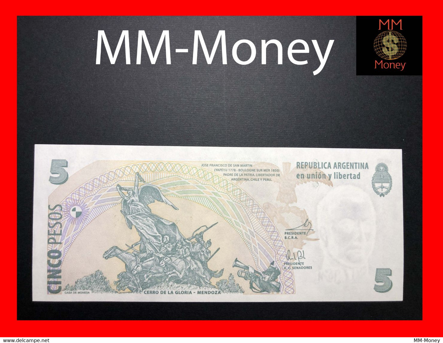 ARGENTINA 5 Pesos 2012  P. 353  "serie I"  UNC - Argentinië