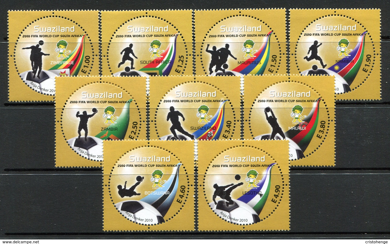 Swaziland 2010 Football World Cup, South Africa Set MNH (SG 800-808) - Swaziland (1968-...)