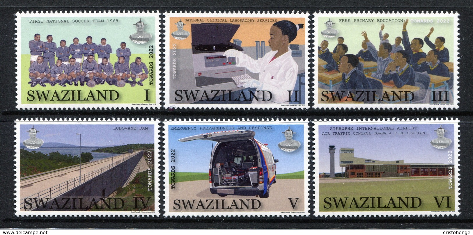 Swaziland 2013 'Towards 2022' MNH (SG 813-818) - Swaziland (1968-...)