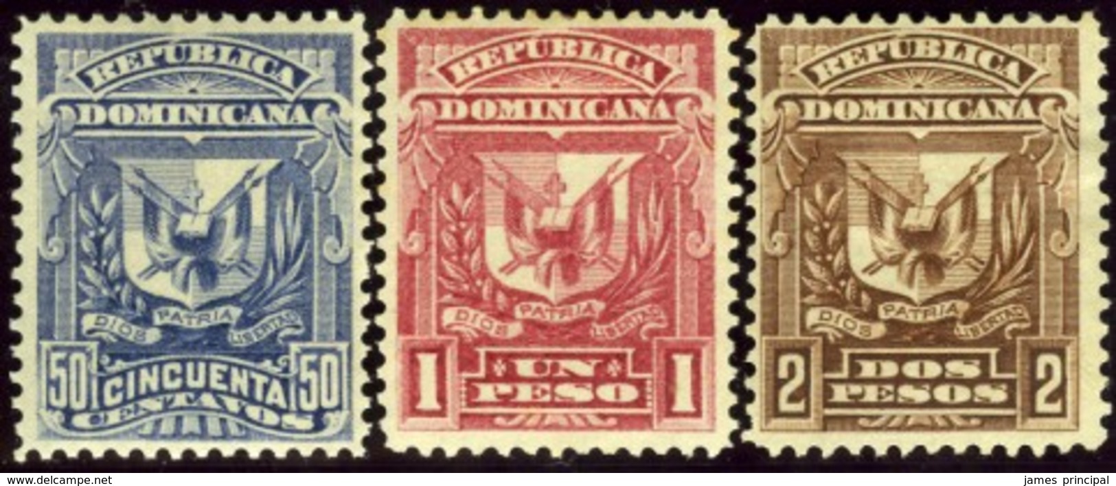 Dominican Republic. Sc #93-95. Unused. F-VF. - Dominicaine (République)