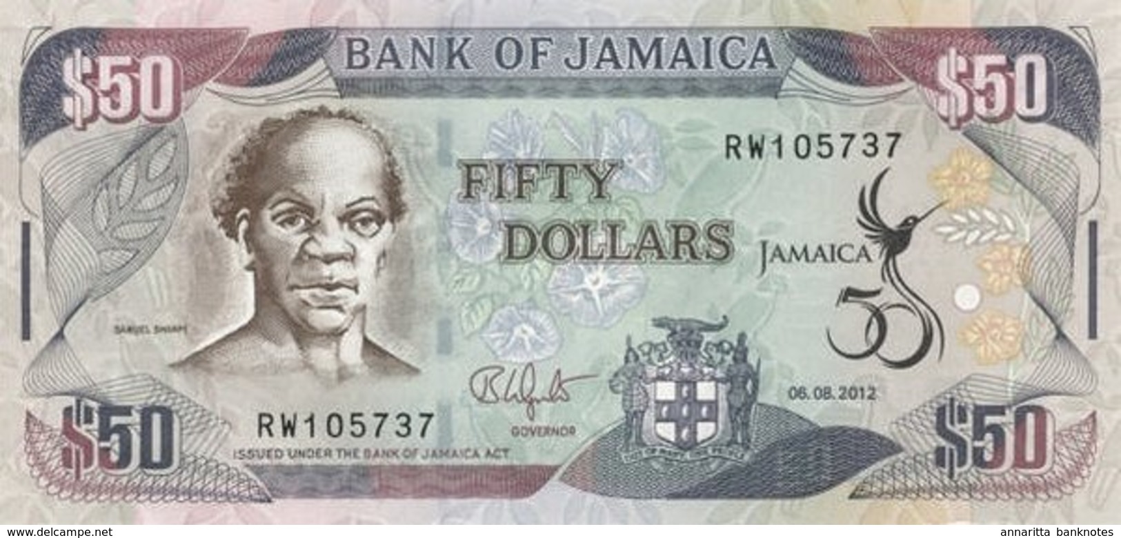 JAMAICA 50 DOLLARS 2012 P-89a UNC COMMEMORATIVE [JM244a] - Jamaica