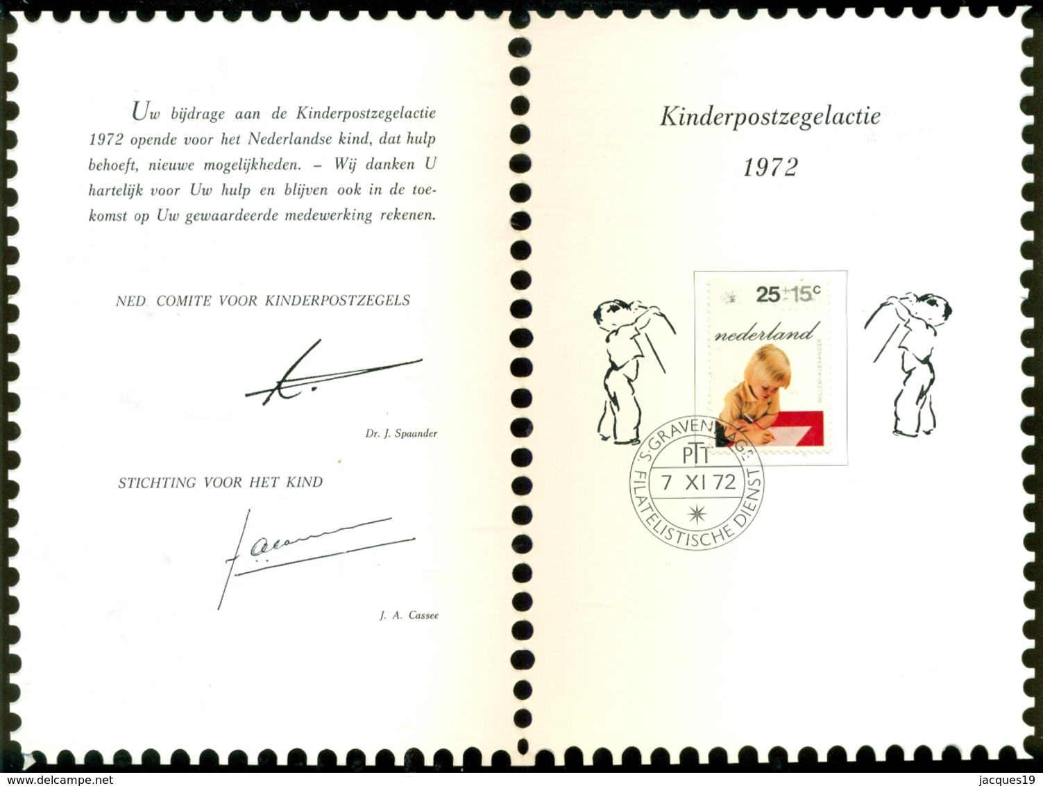 Nederland 1972 Kinderbedankkaart B - Lettres & Documents