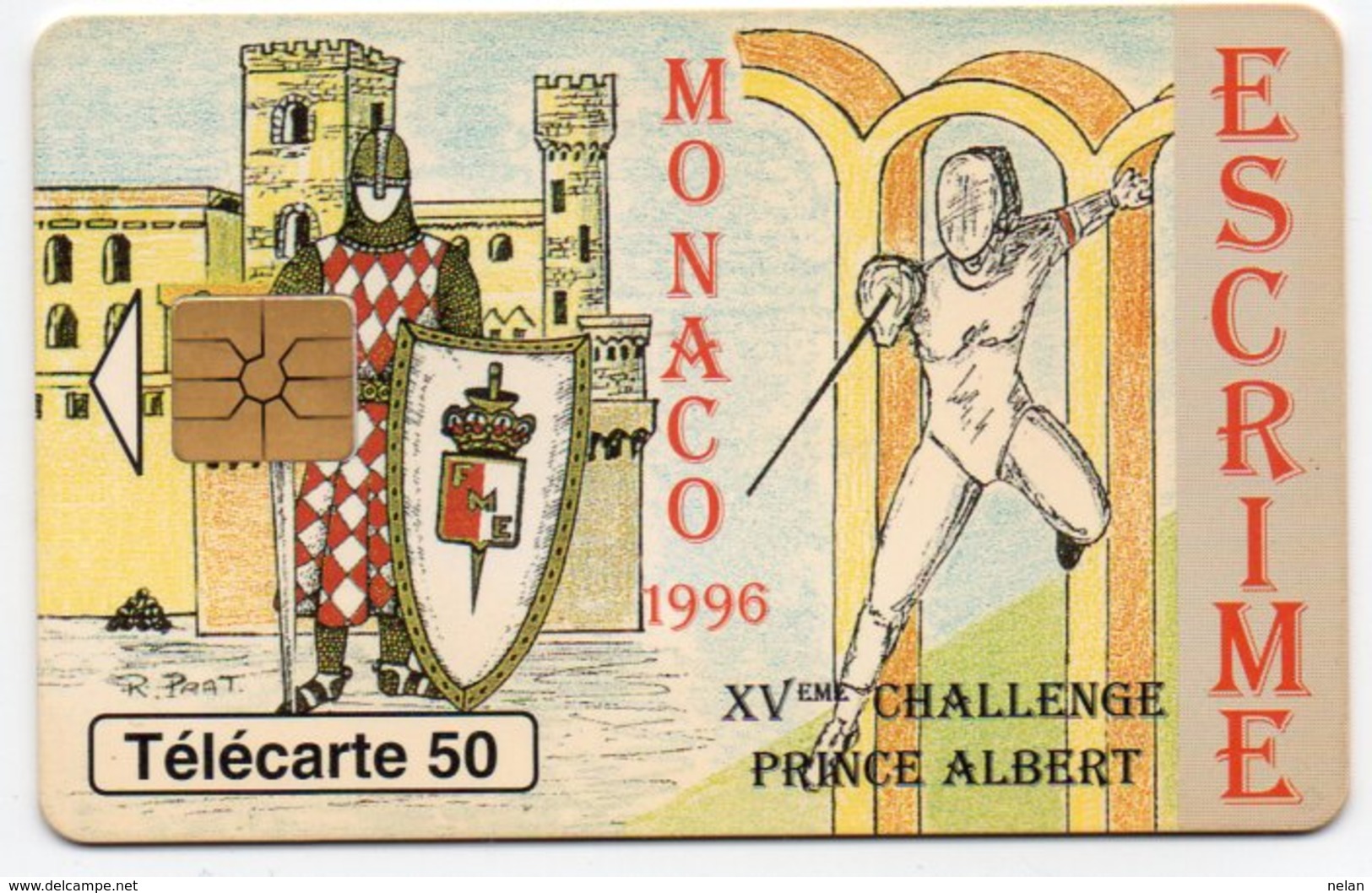 PHONE CARD-MONACO 1996-ESCRIME-TELECARTE 50 - Monace